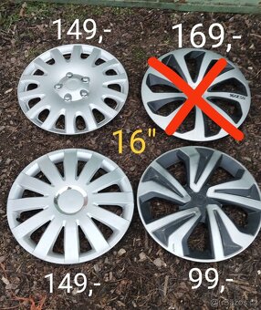 Různé poklice 15",16",14", na doplnění sady po 1 ks - 3