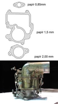 Těsnění karburátoru GAZ 69,UAZ,K-750,URAL,ZIL130/131,ROBUR - 3