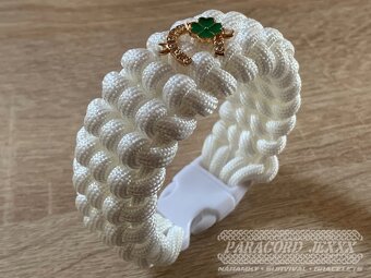 Paracord náramek LUCK (17 cm) white - 3