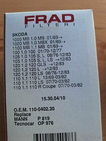 Olejový filtr Škoda 1000MB, škoda 100, 110R, 120 - 3