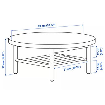 Konferenční stolek Ikea Listerby 90 cm - 3