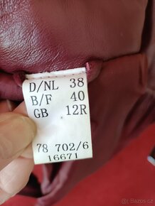 Vínový kožený kabát - 3