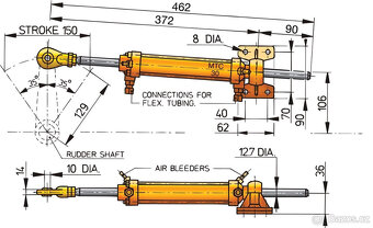 Hydraulický píst řízení kormidla - 3