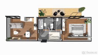 Pronájem bytu 2+kk 60,3 m² v Nymburk , novostavba, terasa - 3