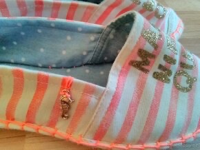 Nové espadrilky pruhované béžovo korálová - 3