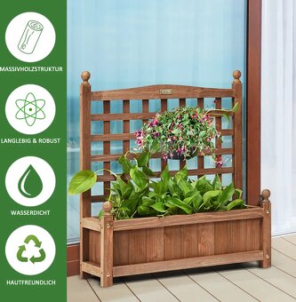 Květinový truhlík COSTWAY s mříží - 3