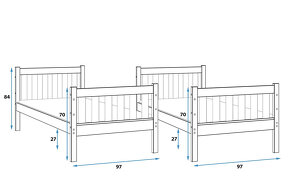 Dětská patrová postel včetně roštu a matrace 190x90 - 3
