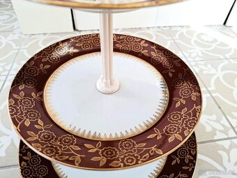 Třípatrový porcelánový talíř MZ Czechoslovakia na dezerty - 3