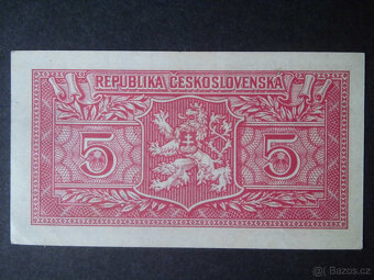 Bankovky  " 5 Kčs  25.1.1949 " - 3