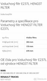 Vzduchový filtr Hengst E237L - 3