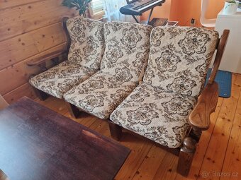 Retro gauč a křesla + stůl - 3