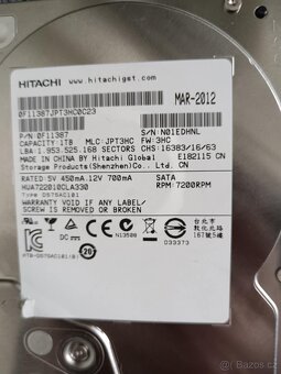 Disk 1000 GB / 1 TB, WesternDigital, Hitachi, Seagate, HDD - 3