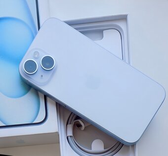 iPhone 15 Blue BATERIE 100% TOP - 3