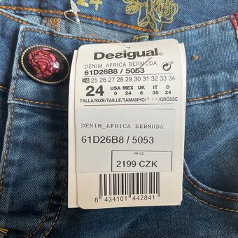 NOVÉ- dám šortky s korálky-Desigual- 24 ( XS/ 34) - 3