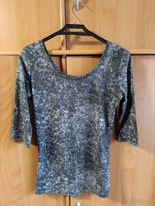 Šedé batikované tričko - 3