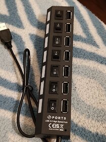 7 Portů Led USB 2,0 adaptér Hub - 3