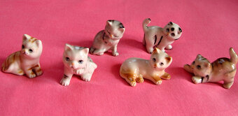 Retro porcelánová zvířátka - kočky, psi, veeverky - 3