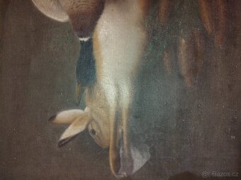 Starožitný obraz lovecké zátiší 110cm x 85cm - 3