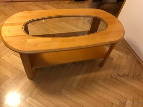 konferenční stolek světlé dřevo - masivní - 3
