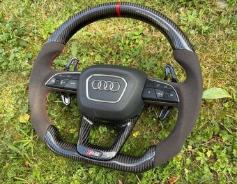 AUDI VOLANT KARBON - ALKANTARA - CERVENE ŠITIE - 3