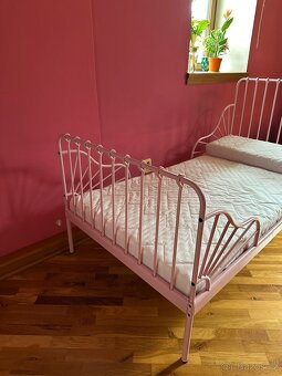 Dětská postel s matrací růžová - 3