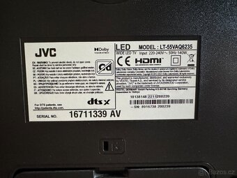 JVC LT‑55VAQ6235 – 55" TV na náhradní díly + zdroj, ovladač - 3