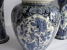 Staré,luxusní vázy-3ks Delfts, porcelán fajáns č.7 - 3