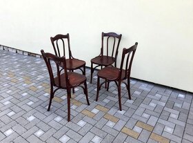Jídelní celodřevěné židle THONET po renovaci 4ks - 3