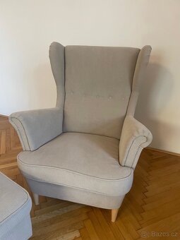 Křeslo IKEA STRANDMON s podnožkou - 3