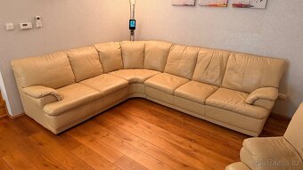 Kožená rohová sedací souprava - 3