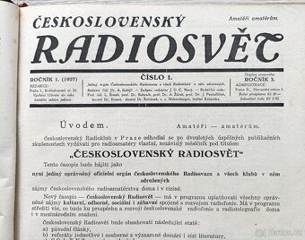 Časopisy ČESKOSLOVENSKÝ RADIOSVĚT, 1. ročník, rok 1927 - 3