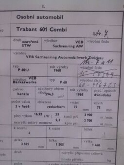 Staré Techničáky pro TRABANTY 601 - 601 S - 601 COMBI - 3