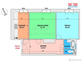 Pronájem bytu 2+1, 60 m², Ostrava, ul. nábřeží SPB - 3