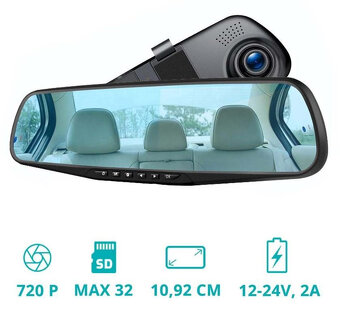 Kamera zabudovaná do zpětného zrcátka + couvací kame - 3