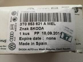 Nové originální logo Škoda 3T0 853 621 A MEL - 3