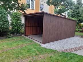 Plechová garáž 3x5, barva ořech - 3
