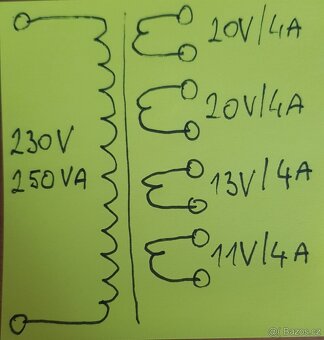 Transformátory na zesilovač 2 x 250W - 3
