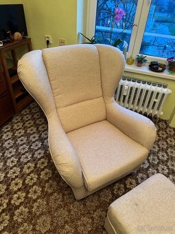 Křeslo Ušák s podnožkou - 3