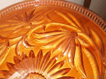 sklo - tác kulatý a oval hranatý - oranžové zbarvení- nové - 3