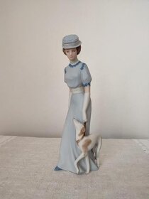 Royal dux porcelánová soška dáma s chrtom - 3