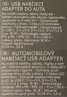 Autonabíječka Tronic 2x USB-C nové - 3