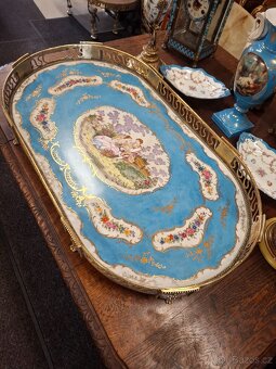 Obrovský porcelánový podnos Sevres Francie - 3