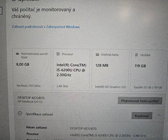 HP Elitebook 820 G3 i5-6200U 12.3" - 3