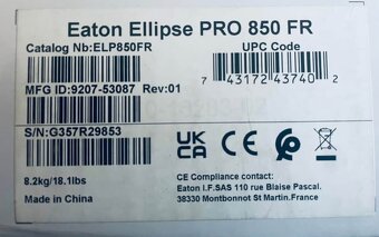 Záložní zdroj UPS Eaton PRO 850 FR záruka - 3