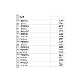 Mince NDR Německá dem. republika 1949-1977 18ks - 3