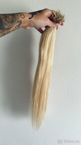 Lidské Evropské blond vlasy 100 pramenů - 3