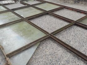 Staré železné okno, 1 ks- 180x90cm, fabrické okno - 3