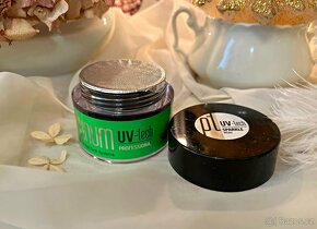 UV/LED PLATINUM Modelážní Gel Stř.Hustý SPARKLE White, 50 g - 3