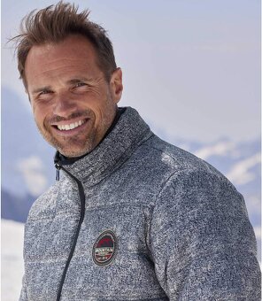 Nová pánská prošívaná bunda s melírovým efektem vel. M - 10. - 3