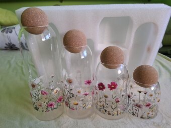 Skleněné dózy set 4ks Jarní - 3